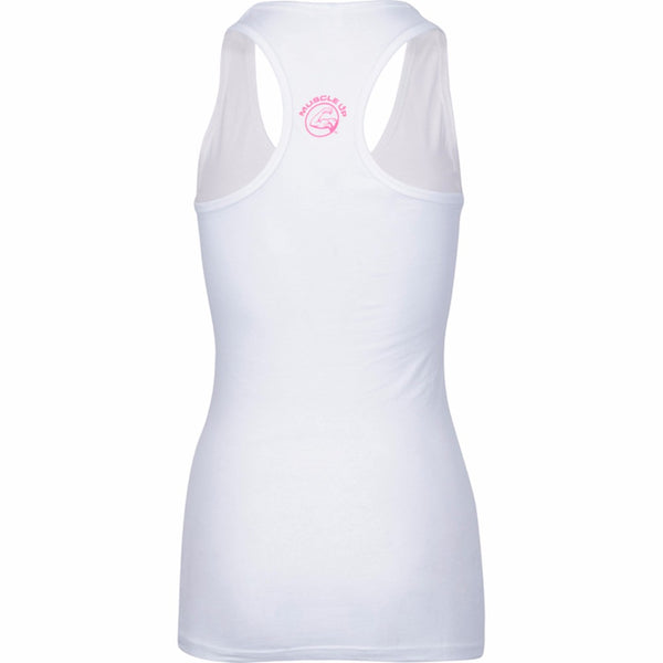 Spandex Racerback Tank White & Pink