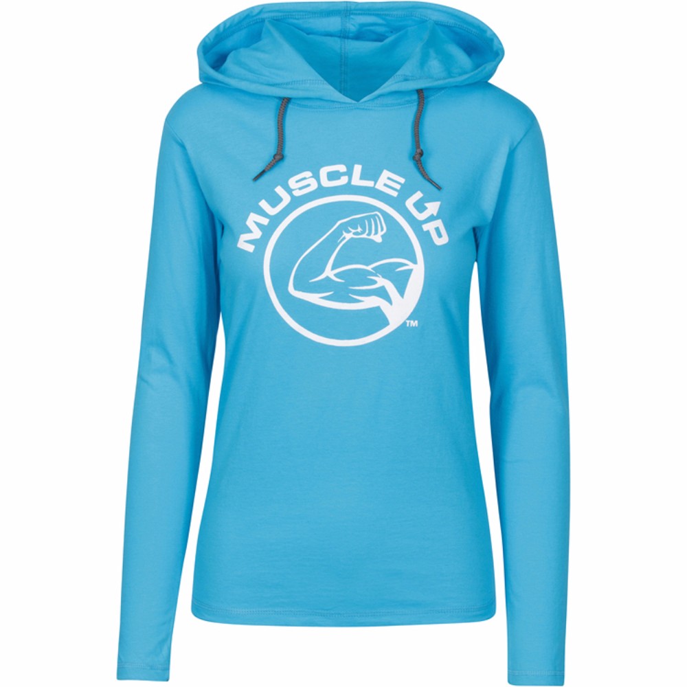 Lightweight Long-Sleeve Hoodie Light Blue