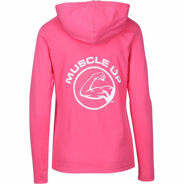 Lightweight Long-Sleeve Hoodie Pink